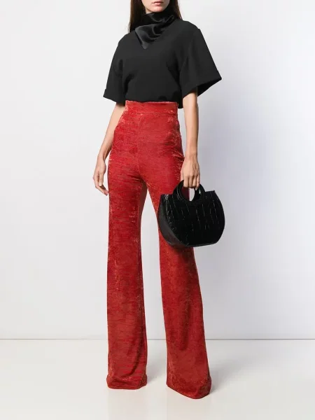 Pantaloni Ellery de catifea evazate roșu