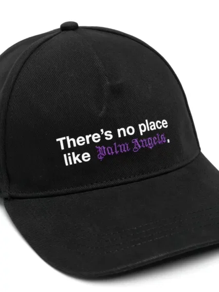 Siuvinėtas kepurė su snapeliu Palm Angels juoda