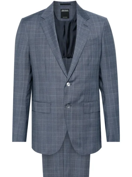 Costum Zegna în carouri de costum albastru
