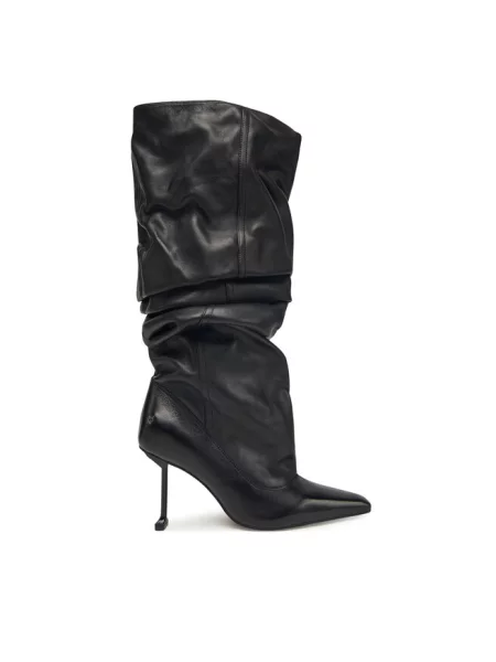 Naked Wolfe kozaki skórzane Vern na szpilce Vern Nappa Prince Leather Black czarny