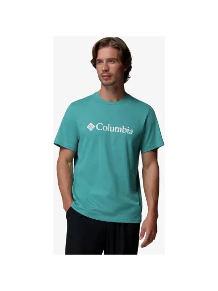 Koszulka z krótkim rękawem damska Columbia CSC Basic Logo turkusowo S biały