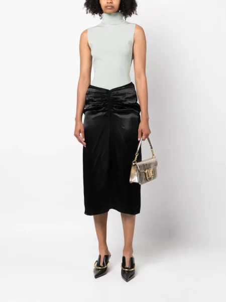 Midi sijonas Lanvin iki kelių juoda