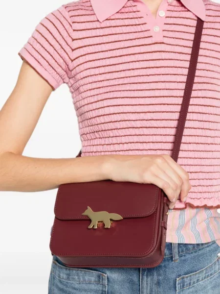 Geantă Maison Kitsune din piele violet