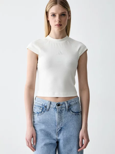 Adidas basic tričko s modalem béžové
