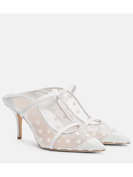 Papuci tip mules Malone Souliers din piele alb