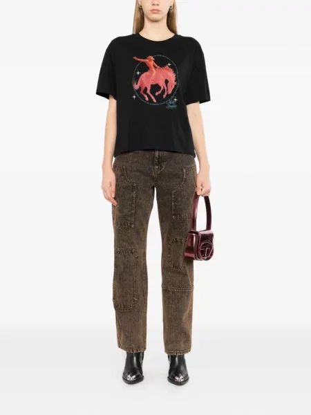 Scurt tricou Melt cu imagine negru
