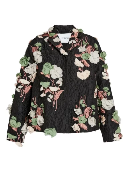 Sacou Erdem cu model floral negru