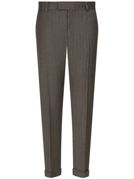 Pantaloni Dolce & Gabbana de lână cu dungi maro