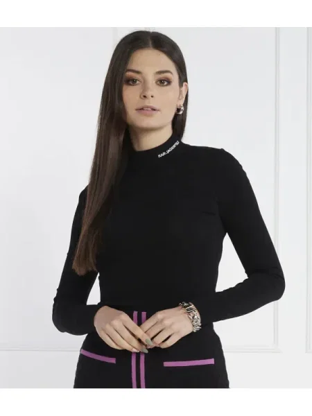 Bluză Karl Lagerfeld clasică negru