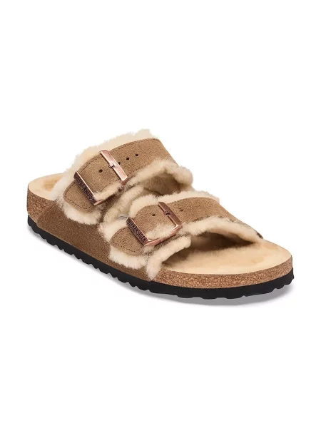 Birkenstock шльопанці замшеві Arizona Shearling Suede Leather