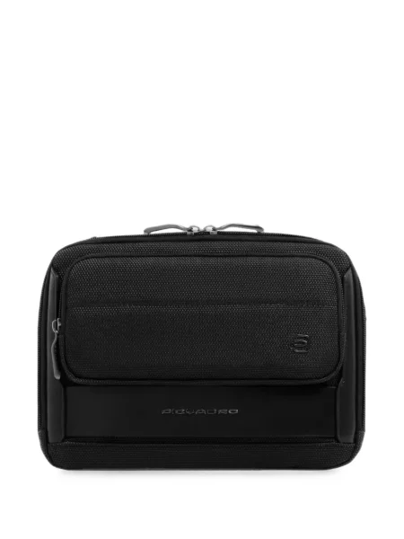 Geantă crossbody Piquadro cu autograf negru