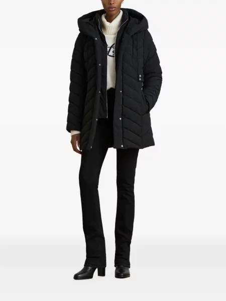 Palton Lauren Ralph Lauren cu glugă negru