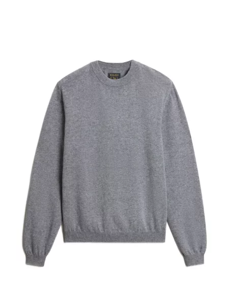 Pulover Woolrich cu decolteu rotund gri