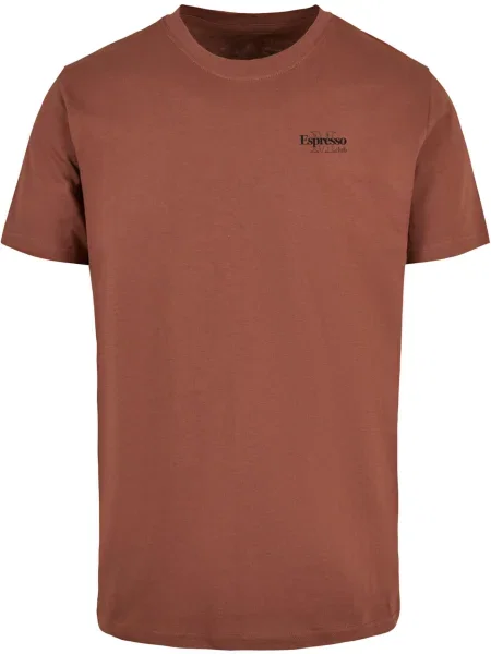 Mister Tee Tricou Espresso maro ruginiu / negru alb