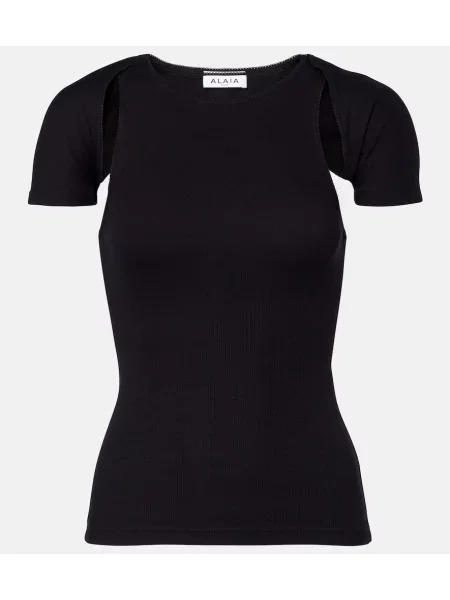 Top Alaïa tricotate negru