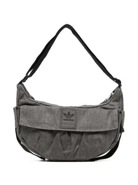 Pulover Adidas cu autograf cu decolteu în V de catifea cord gri