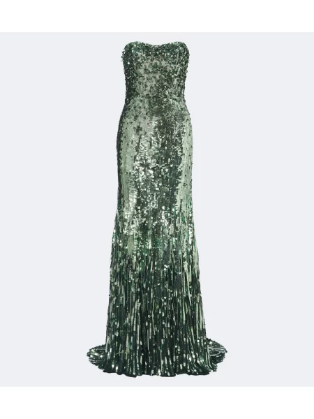 Rochie Jenny Packham fără bretele verde