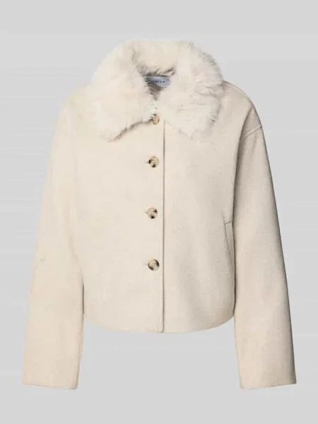 Kurtka teddy o kroju regular fit z obszyciem ze sztucznego futra model Quinn' Vila beżowa