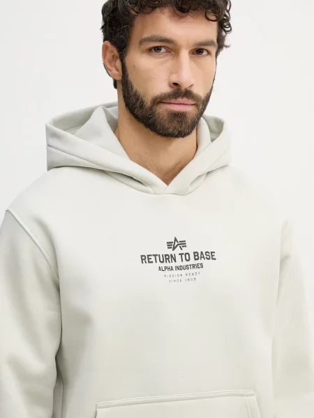 Kapucnis melegítő felső Alpha Industries bézs