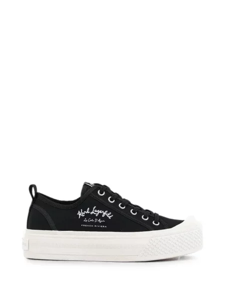 Sneakerși Karl Lagerfeld cu platformă cu autograf negru