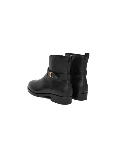 Tommy Hilfiger Členková obuv Th Buckle Riding Leather Bootie čierna