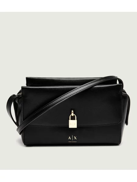 Műbőr kézitáska Armani Exchange fekete