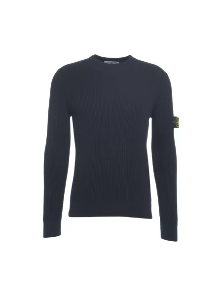 Sweter Stone Island wełniany z kamieniami niebieski