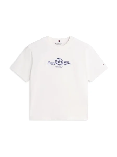 TOMMY HILFIGER Tricou VARSITY bleumarin alb