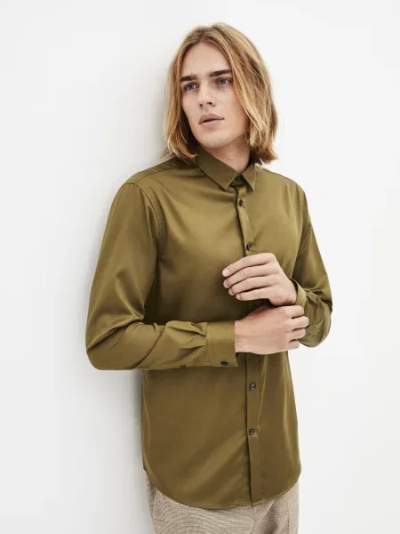 Риза Celio кафяво