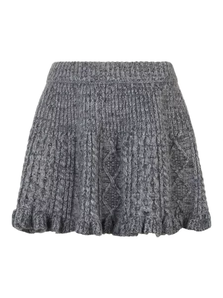 Lniana spódnica mini Red Valentino szara