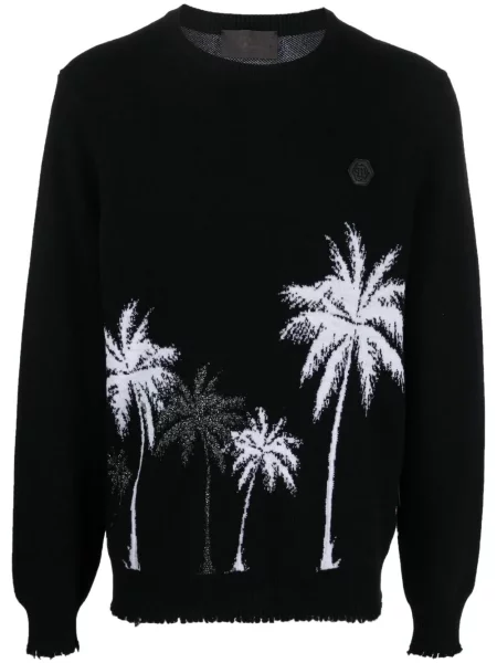 Pulover Philipp Plein de lână tip Hawaii negru
