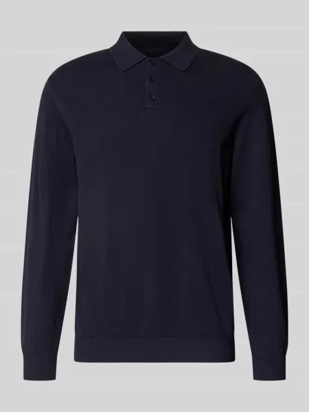 Sweter z dzianiny o kroju regular fit z mieszanki bawełny z dodatkiem kaszmiru Mcneal granatowy