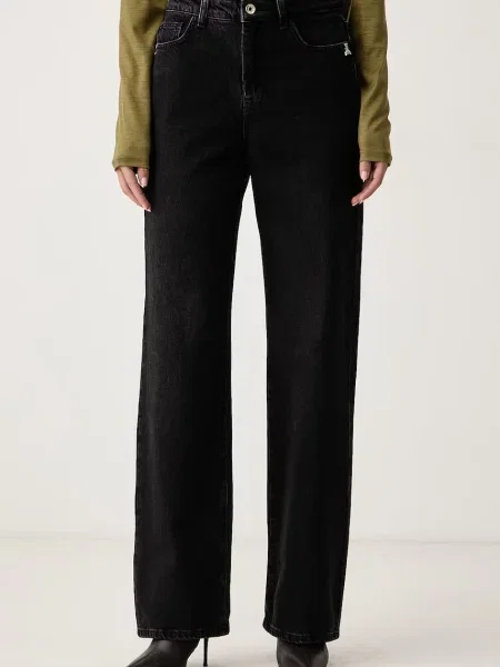 Patrizia Pepe blugi relaxed fit pentru femei negru