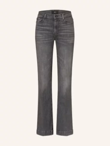 7 For All Mankind Dżinsy Rozszerzane Dojo Z Nitami grau