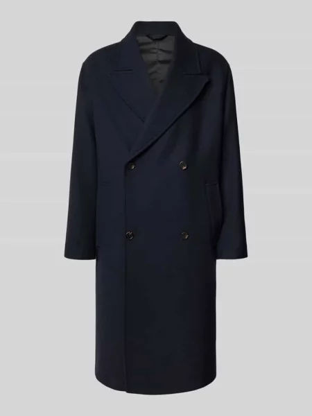 Płaszcz o kroju relaxed fit z mieszanki wełny model ‘SIMON’ Selected Homme granatowy