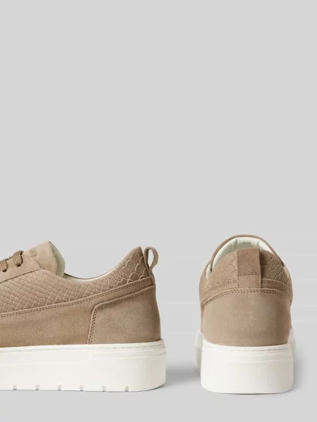 Sneakersy ze skóry z detalami z logo model ‘FLINT’ Antony Morato beżowe