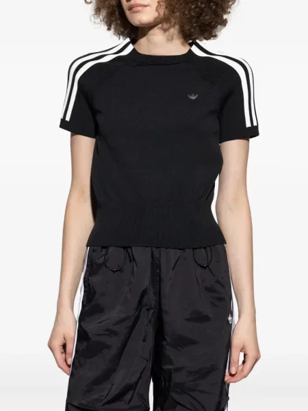Top Adidas cu dungi alb