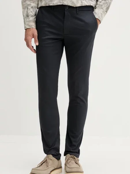Tommy Hilfiger slim hlače z bombažem modra