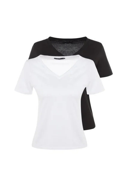 Trendyol Majica črna bela