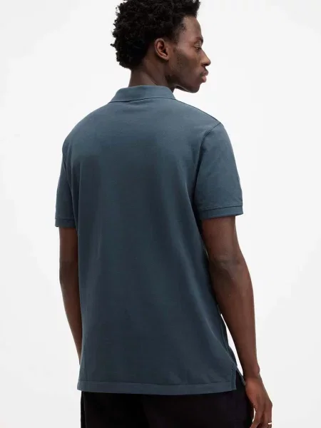 AllSaints polo REFORM SS niebieska