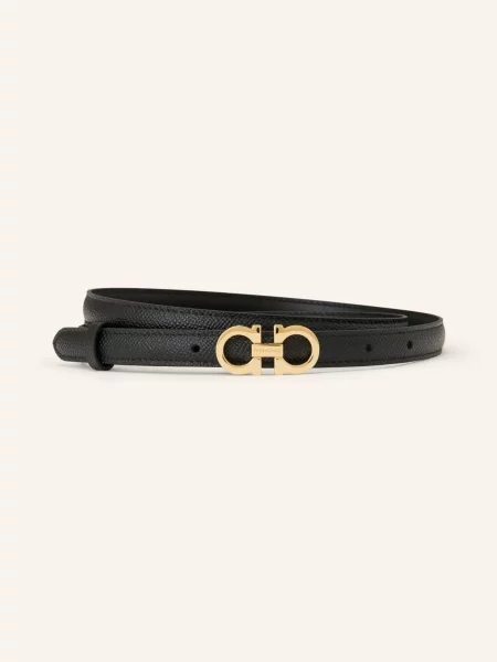 Ferragamo Skórzany Pasek schwarz czarny