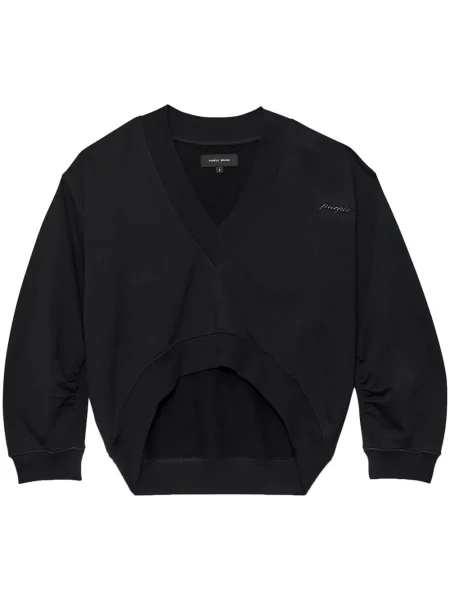 Bluza Purple Brand asymetryczna o krotszym kroju czarna