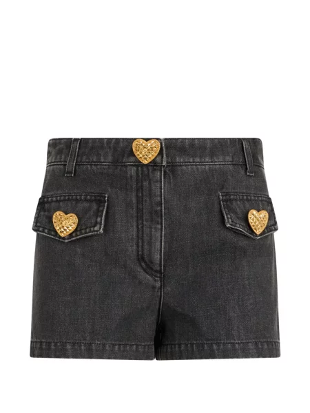 Pantaloni scurți Moschino cu motiv cu inimi negru