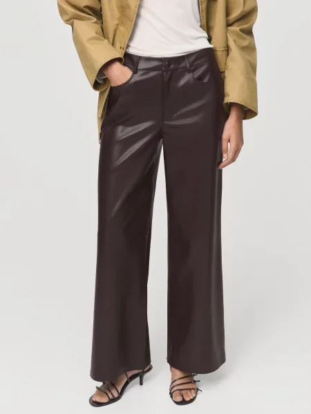 Штани повсякденні MANGO бордовий