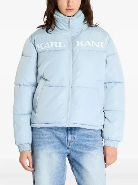 Geacă cu puf Karl Kani cu broderie retro albastru