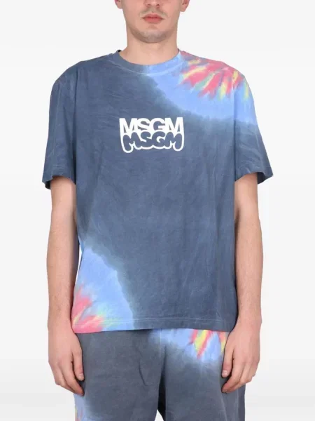 Tričko Msgm s vázáním modré