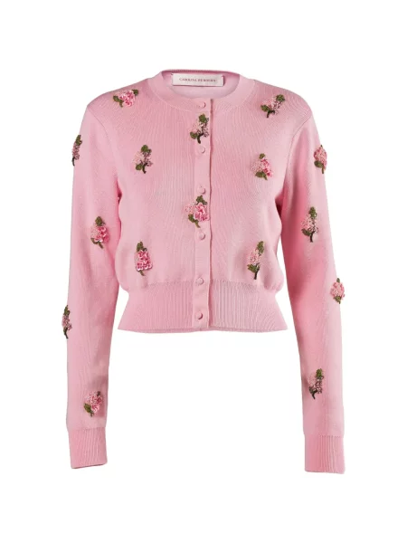 Cardigan Carolina Herrera cu model floral roz