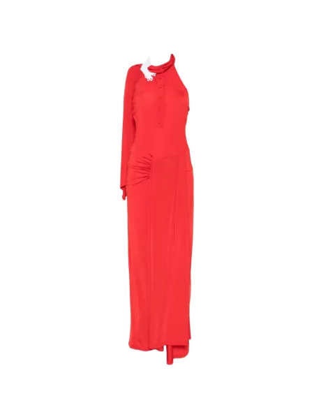 Sukienka maxi Vivetta asymetryczna z dekoltem halter czerwona