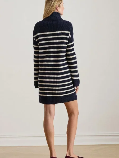 Lauren Ralph Lauren sukienka wełniana granatowy mini oversize