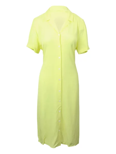 Rochie tip cămașă Opening Ceremony cu șireturi din dantelă de costum galben